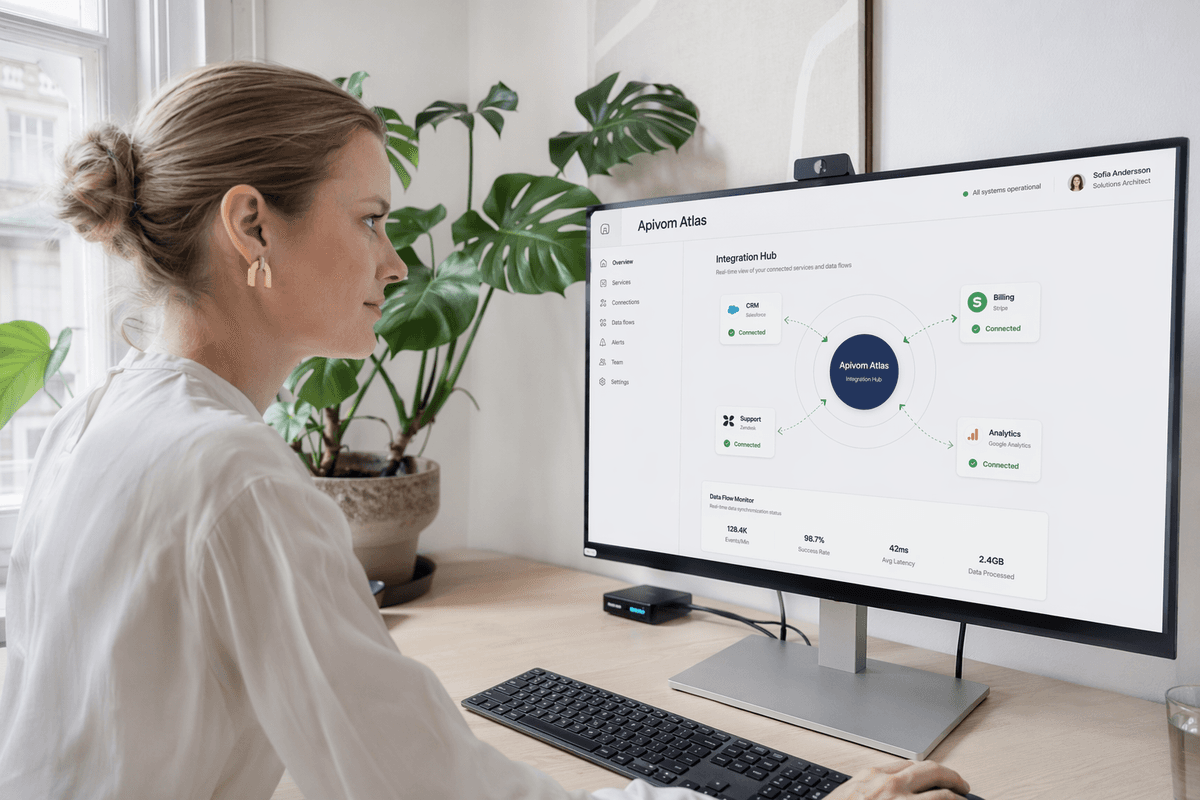 Architecture de la plateforme Apivom avec six couches intégrées