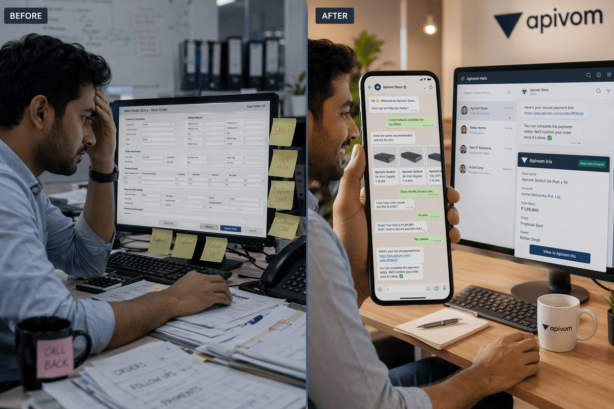 Commerce conversationnel pour les licences Microsoft 365 et Autodesk Flex token dans une interface de chat WhatsApp