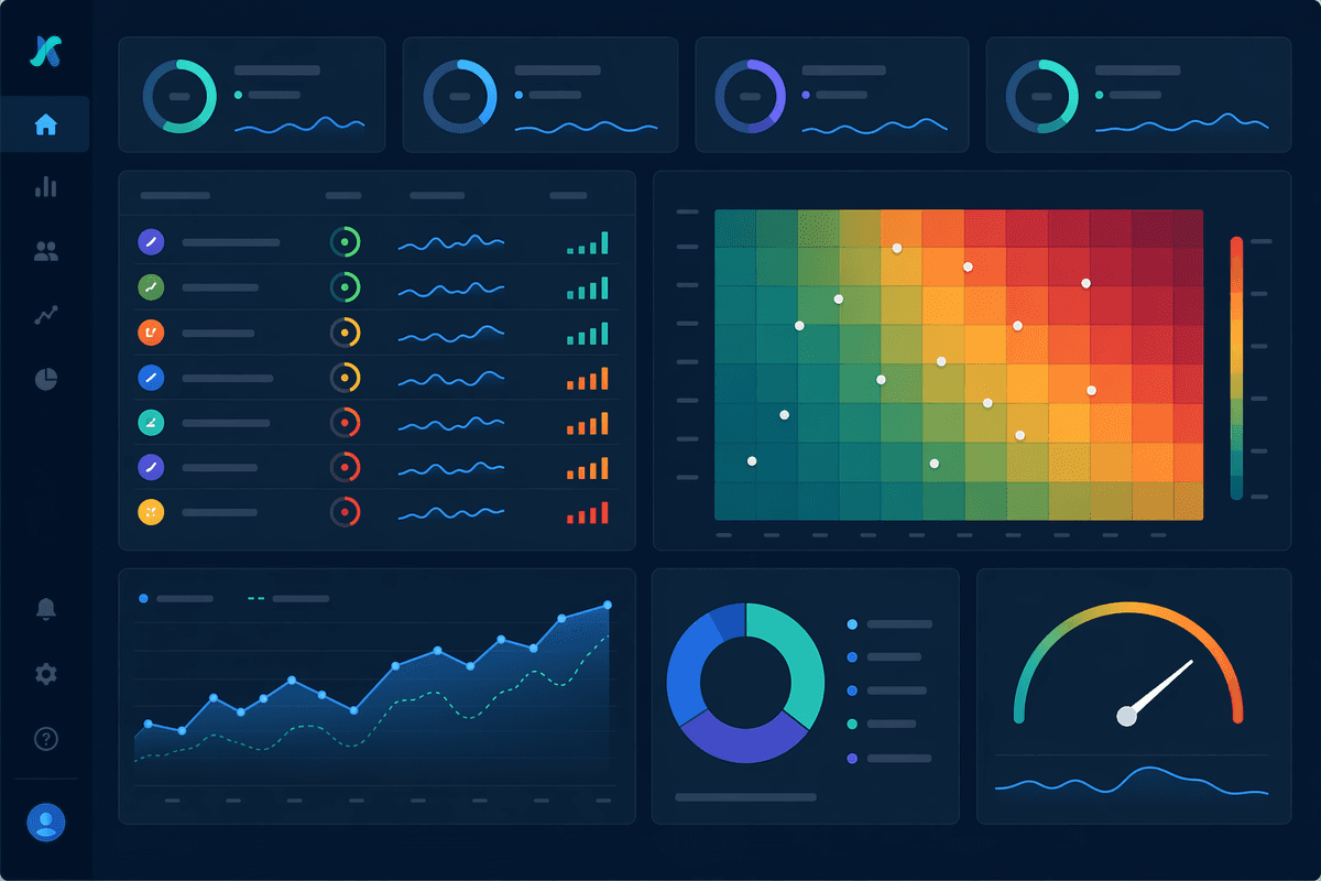Tableau de bord moderne d’analyse de l’attrition