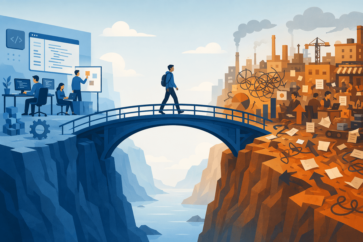 Schéma illustrant l’écart entre les équipes produit et la réalité du client