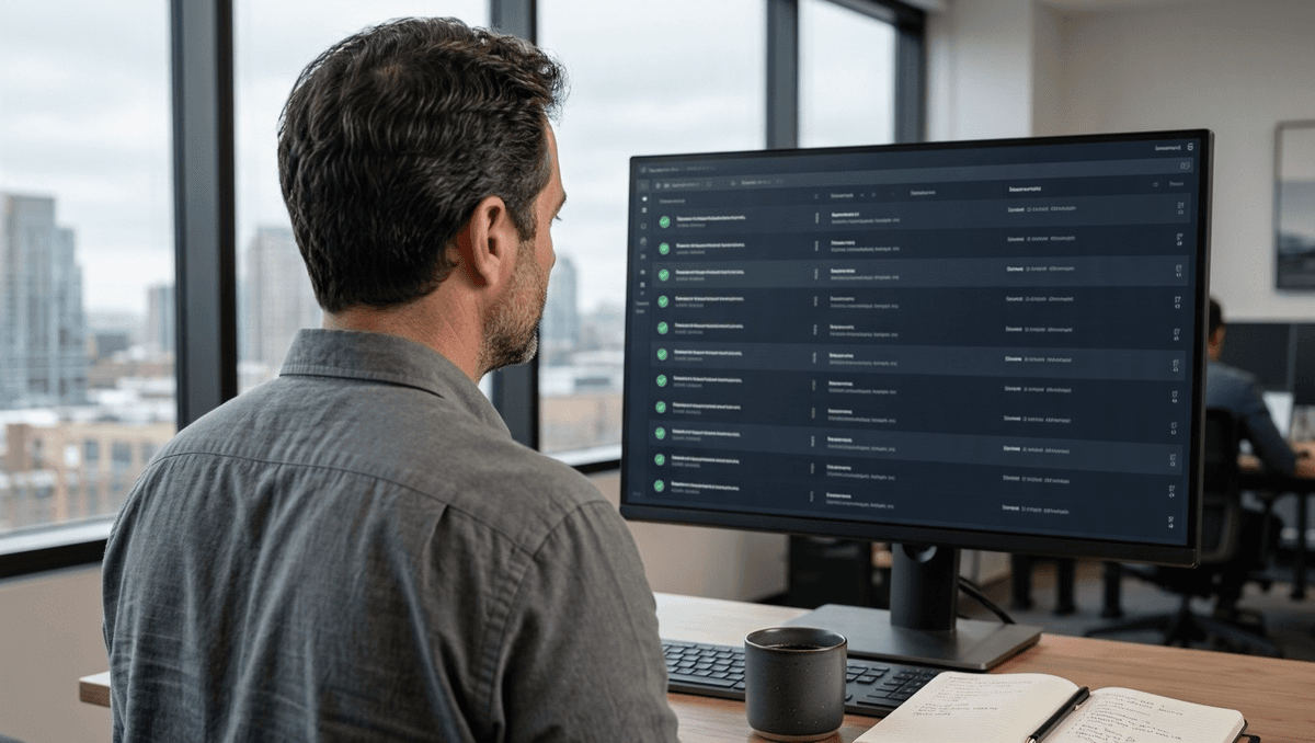 An engineer reviewing a list of automated dependency update pull requests